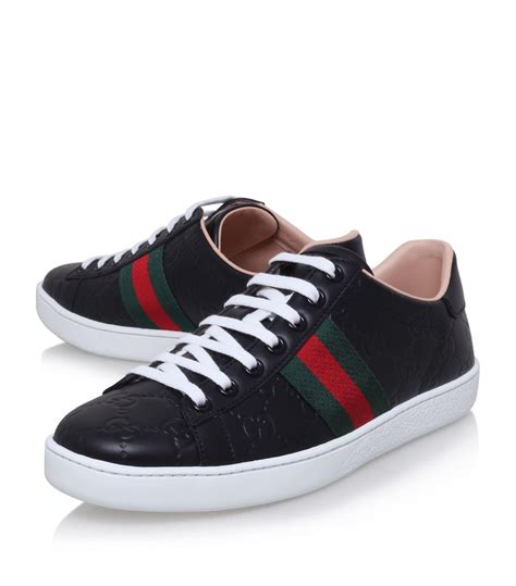 ace sneaker with gucci stripe black|Gucci ace gg suede sneakers.